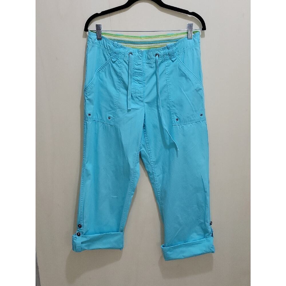 Liz Claiborne Lizwear Turquoise  Capri Pants Womens Sz 10, Cotton,  Beachy